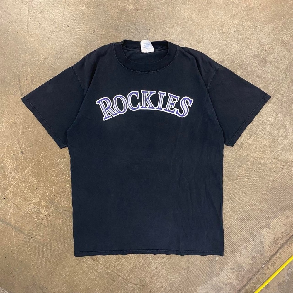 Vintage Colorado Rockies MLB Majestic Baseball Troy Tulowitzki Jersey T-Shirt L